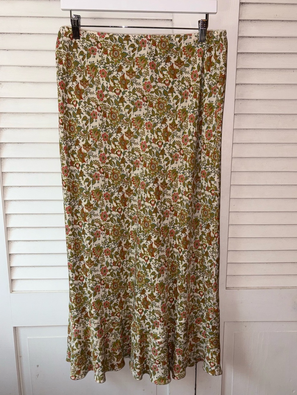 Vintage Sundance Silk Floral Midi Skirt Size 16 Boho Prairie Cottagecore - Picture 3 of 6